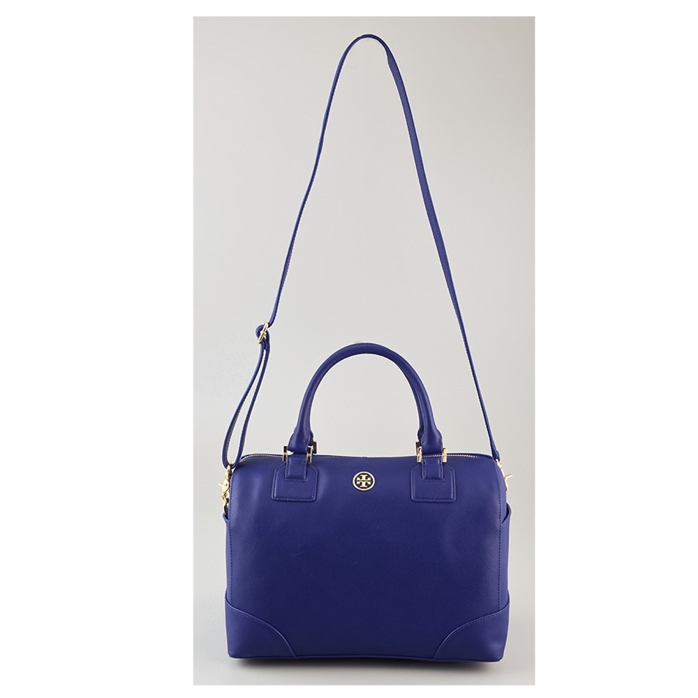 Tory Burch Blue Robinson Satchel Crossbody Bag - Picture 1 of 8
